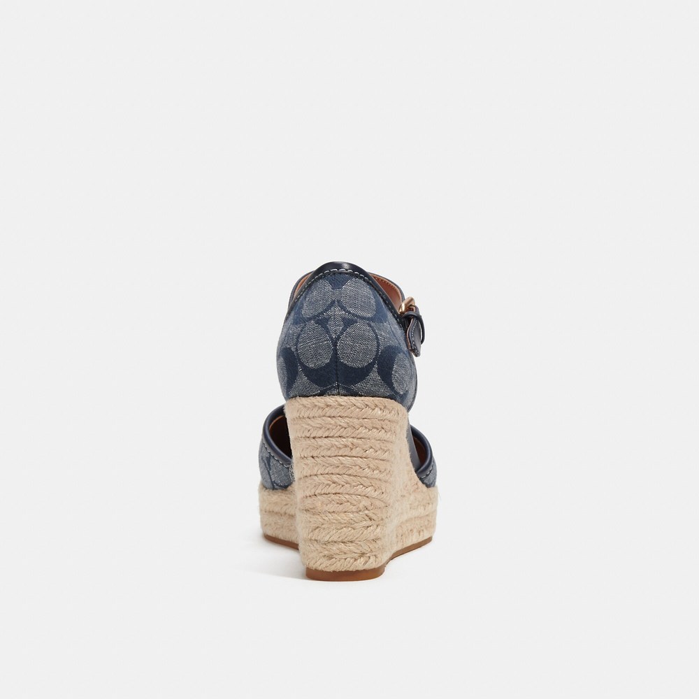 NWT Coach Outlet Raine Espadrille In Signature Denim - Picture 3 of 6